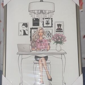 Fashion Illustration with Pink and Black Accents
